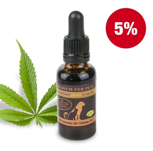 CBD Pure Life Premium dla zwierząt 1500mg/30ml (5%)