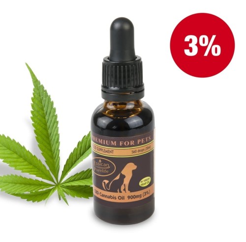 CBD Pure Life Premium dla zwierząt 900mg/30ml (3%)