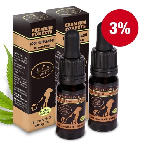 Pakiet 2 sztuk - CBD dla zwierząt 300mg/10ml (3%)