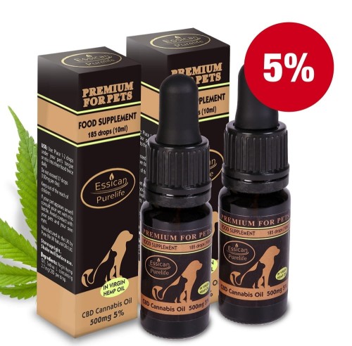 Pakiet 2 sztuk - CBD dla zwierząt 500mg/10ml (5%)
