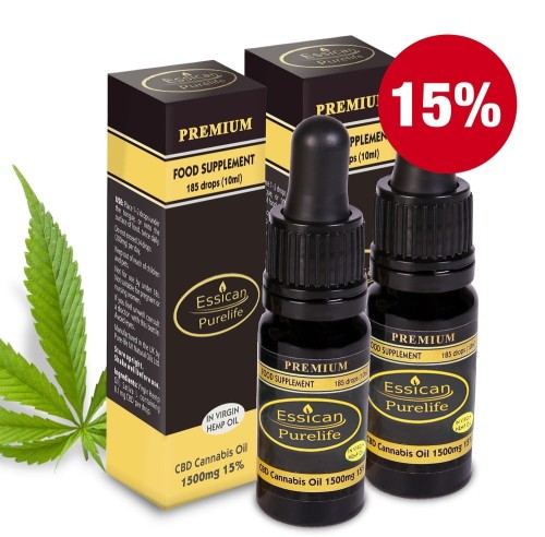 Pakiet 2 sztuk - Olejek CBD Premium 1500mg/10ml (15%)