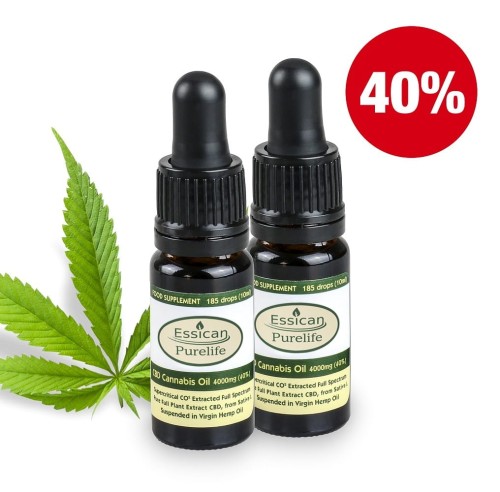 Pakiet 2 sztuk - Olejek CBD Pure Life 4000mg/10ml (40%)