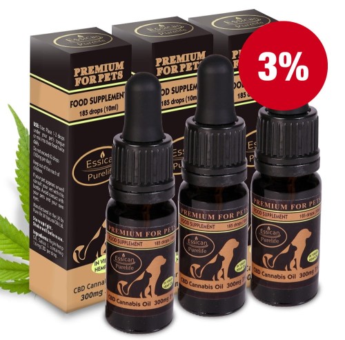 Pakiet 3 sztuk - CBD dla zwierząt 300mg/10ml (3%)