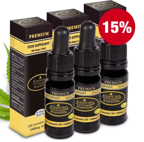 Pakiet 3 sztuk - Olejek CBD Premium 1500mg/10ml (15%)