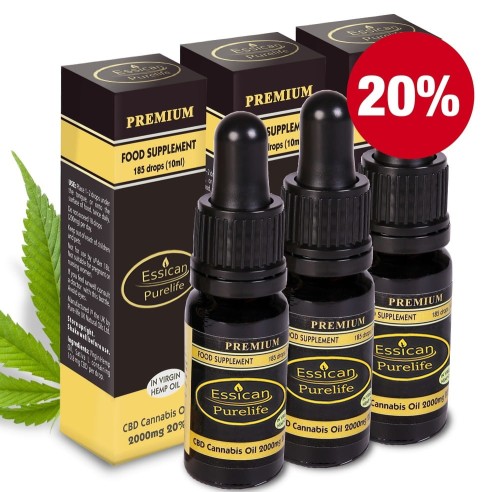 Pakiet 3 sztuk - Olejek CBD Premium 2000mg/10ml (20%)