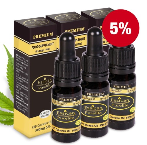 Pakiet 3 sztuk - Olejek CBD Premium 500mg/10ml (5%)