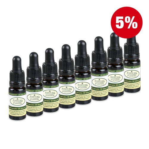 Pakiet 8 sztuk - Olejek CBD Pure Life 500mg/10ml (5%)